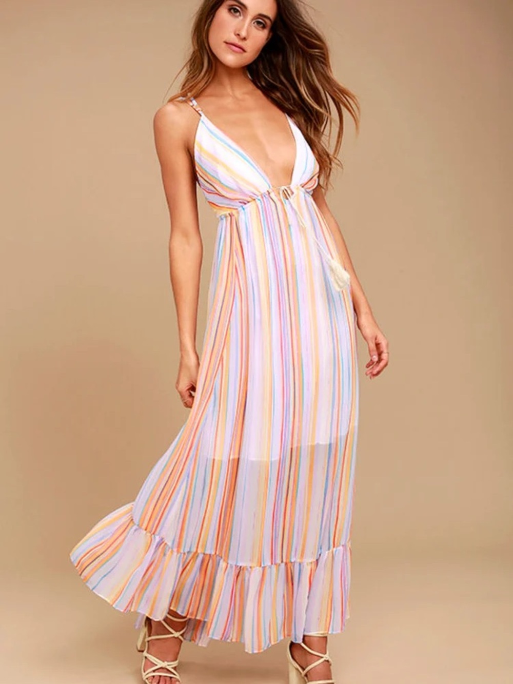 FREE PEOPLE These Days Striped Maxi Dress XS